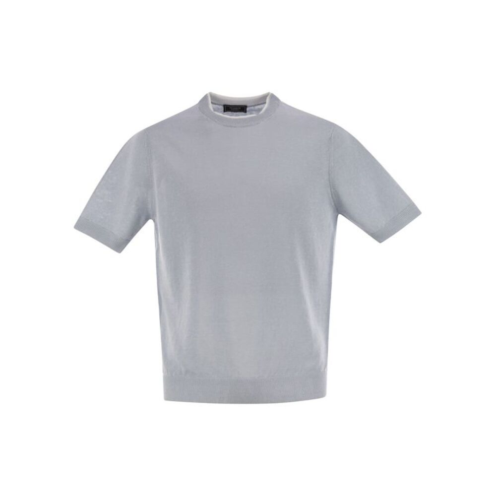 Peserico Men T-Shirt In Linen And Cotton Yarn